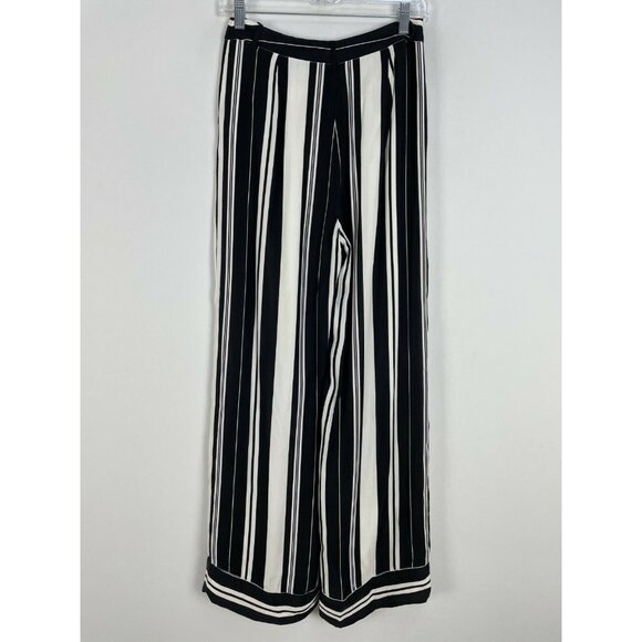 Chelsea 28 Striped Wide Leg Pants Size 4 High Waist Pleated Front Loose Fit - Picture 4 of 9